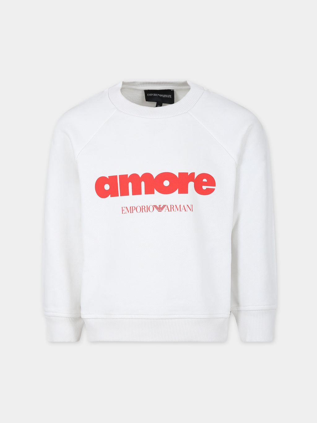 Sweat-shirt ivoire pour enfants avec écriture Amore